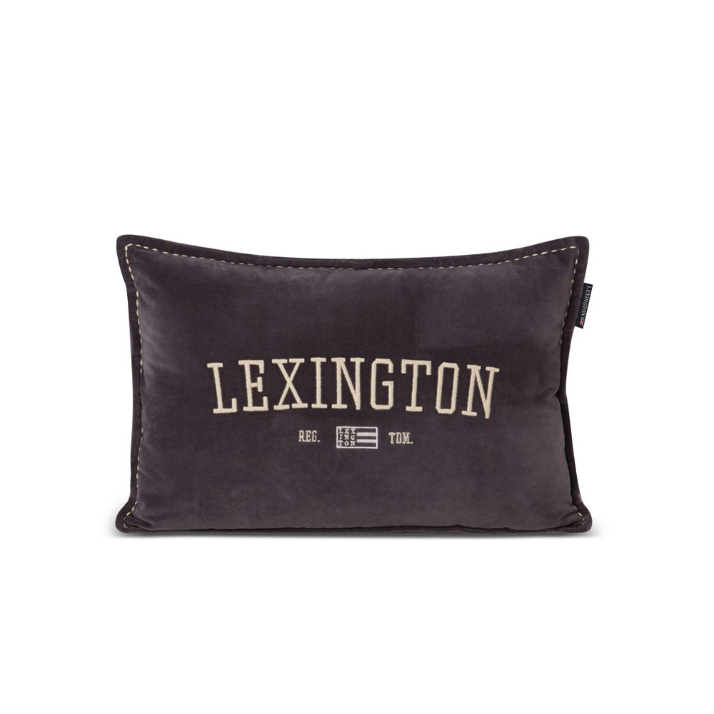 Lexington Logo Message Cotton Velvet Prydnadskudde